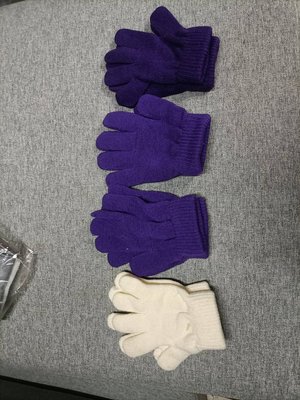 【全新】兒童手套 保暖手套 防寒手套 針織手套 棉手套 素面手套 兒童素面針織手套 白色手套 紫色手套 素色兒童手套