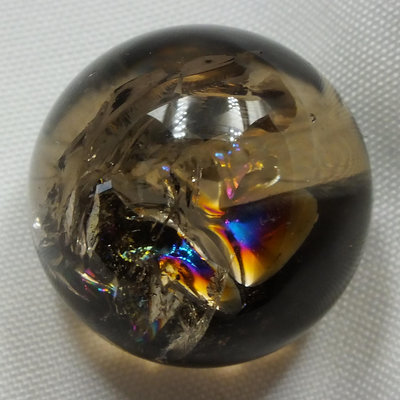 茶晶阿賽斯特萊水晶球030–直徑20.7mm。珍藏水晶