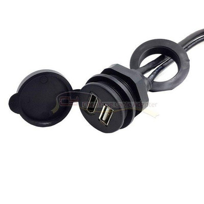 帶防水外殼USB2.0 HDMI 二合一防水延長線汽車摩托車儀表板可用