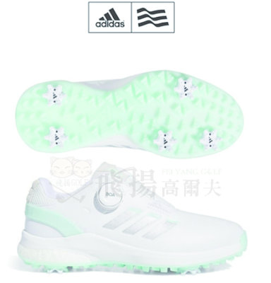 【飛揚高爾夫】adidas W EQT BOA 24 女鞋 #IF3050 ,白/湖水綠 有釘鞋