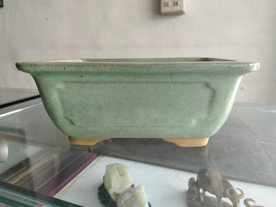 石岡古文物~綠釉長型花盆