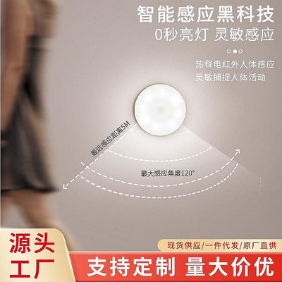 智能感應燈臥室衣櫃床頭充電免安裝燈led小夜燈定製