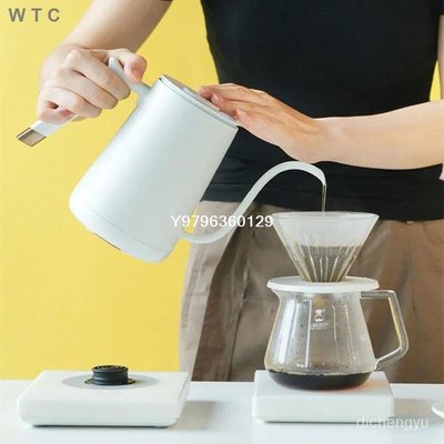 泰摩魚Smart溫控手衝壺 家用細口咖啡壺不鏽鋼 水壺泡茶 控溫壺 ZQNd-春風十里