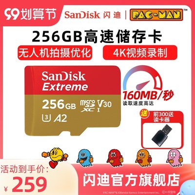 【現貨】SanDisk閃迪內存卡256g大疆無人機tf卡micro sd卡4K高清運動相機存儲卡