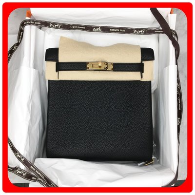 【 RECOVER 名品二手 SOLD OUT 】HERMES KELLY ADO 黑色金釦 後背包