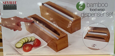 SEVILLE 竹製保鮮膜/鋁箔紙切割盒2件組 竹製切割盒2件組-吉兒好市多COSTCO代購