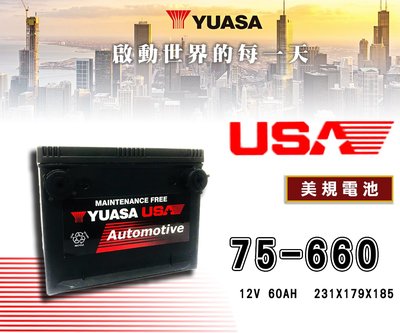 【茂勝電池】YUASA 湯淺 75-660 美規電池 美系車專用 BUICK 別克 Skylark 適用 可自取 可安裝