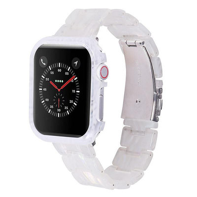 適用蘋果手表帶applewatch5代活力時尚新款樹脂鋼帶表帶