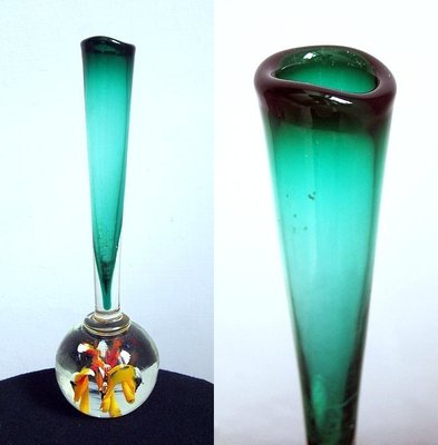 老玻璃瓶玻璃花瓶花器玻璃工藝品手工玻璃藝術品媲美琉璃細頸【心生活美學】