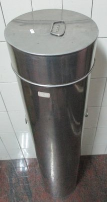 《打貓堡》二手【白鐵桶–3】高109x圓徑24公分~可裝茶葉、字畫(E2112)