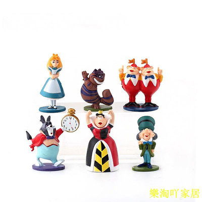 Alice in Wonderland 6 件 PVC 蛋糕飾品愛麗絲玩具圖【滿599免運】