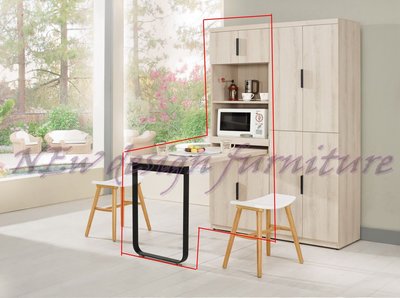 【N D Furniture】台南在地家具-日式耐水耐磨防蛀木芯板浮雕壓紋白橡色L型餐桌+收納櫃組MC