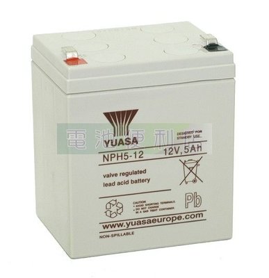 [電池便利店]台灣湯淺 YUASA NPH5-12 12V 5AH UPS 不斷電系統 / 電動車電池 ( NP4-12 加強版 )