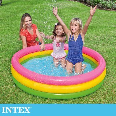 小江的店--【INTEX】圓型三環游泳池147x33cm(275L)適用2歲+ 15120510(57422NP)