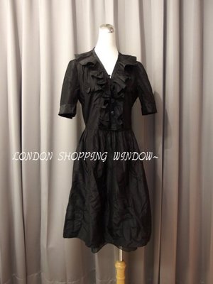 CHLOE Black 荷葉造型 短袖 洋裝 (SIZE:36號) *倫敦櫥窗*