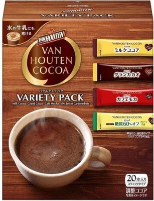 預購＿日本片岡物產 VAN HOUTEN COCOA 沖泡綜合可可巧克力粉 20本