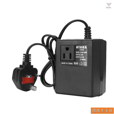 智能高效家用200W AC 220V至110V降壓變壓器電壓轉換器旅行電源適配器