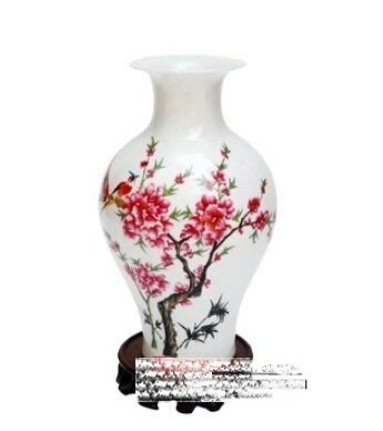 【熱賣精選】景德鎮現代時尚裝飾白色擺件擺設陶瓷器水點桃花花瓶 魚尾瓶