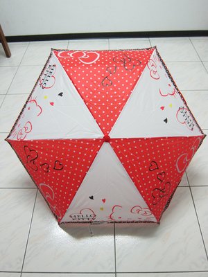 【棠貨鋪】日本限定 Hello Kitty 半自動紅白折傘 彎手把