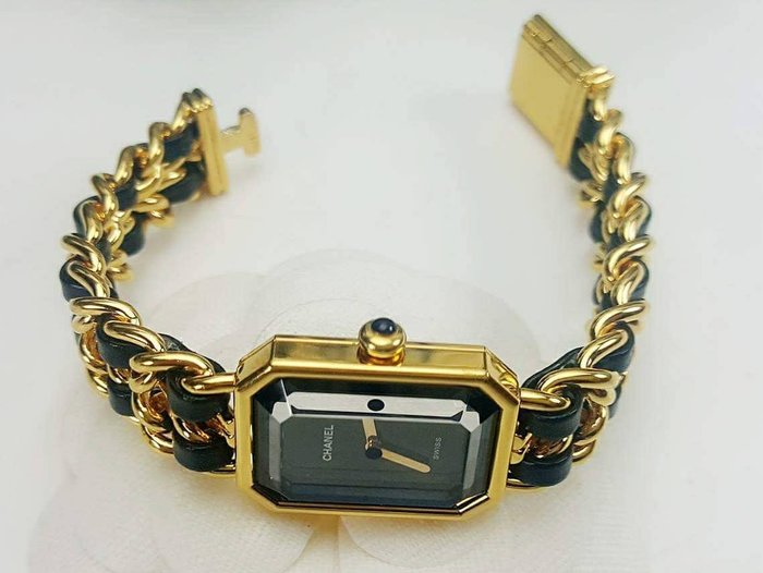 CHANEL 香奈兒 首映系列Premiere 金色皮穿鍊手錶 （L號） | Yahoo奇摩拍賣