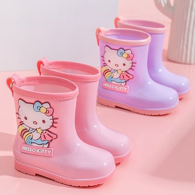 現貨 Hello Kitty 凱蒂貓兒童防滑雨鞋女童中小童套鞋水鞋小孩寶寶雨鞋可開發票