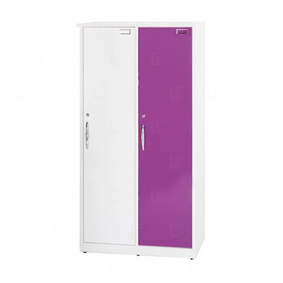 【在地人傢俱】20 環保塑鋼系列-紫白雙色3尺二人衣櫃/員工個人櫃/收納置物櫃/內務櫃~附鎖 GT188-01