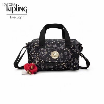 【熱賣精選】 Kipling 猴子包 KI6305 黑底金色印花 手提肩背斜背包 輕量 休閒 防水 限量
