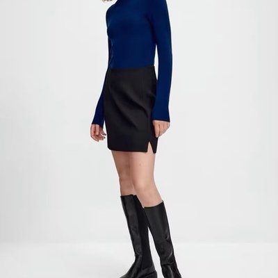 【全新現貨】Massimo Dutti 西班牙單 女裝 秋季新品通勤百搭修身顯瘦迷你短款氣質純色半身裙