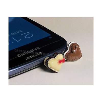 【Q仔的小舖】衝評價 3.5mm 耳機孔塞 心形巧克力 耳機塞 防塵塞 HTC iPhone 三星 SONY 小米機