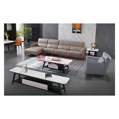 [紅蘋果傢俱]義式LJ8052沙發(另售 茶几 地櫃 角几 單椅)L型沙發 牛皮沙發 實木內框架 極簡 義式客廳