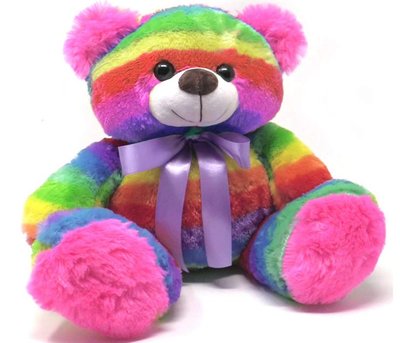 13682c 歐洲進口 好品質 限量品 可愛柔軟 會發光發亮 彩虹小熊熊TEDDY熊抱枕絨毛玩偶絨毛絨娃娃擺設品送禮禮物