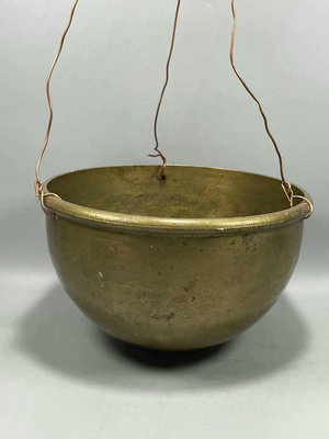 【店主收藏】日本銅吊鍋，厚重銅鍋，銅煮茶鍋，重760克，實物拍照，二手物-23078