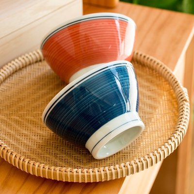 熱銷 日本進口波佐見燒釉下彩手繪陶瓷米飯碗葡萄情侶夫妻對碗喬遷禮品 可開發票