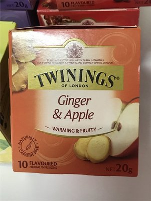 ～快樂莊園精選～ Twinings 唐寧茶包 澳洲進口 蘋果薑茶 水果風味茶包 (10包一盒裝)