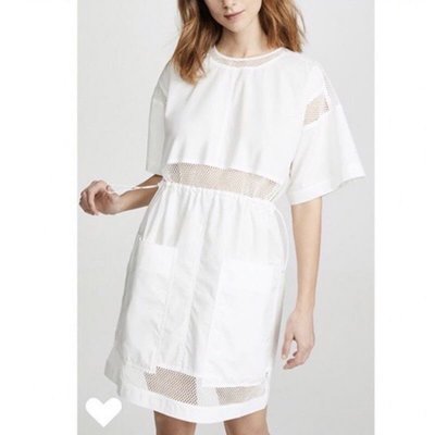 全新真品Proenza Schouler  White Label 白色抽繩連身裙 洋裝