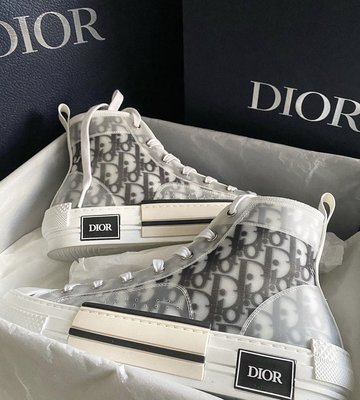 Dior b23 爆款 經典老花 高筒帆布鞋 專櫃37000