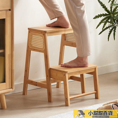 摺疊梯凳 家用多功能兩用樓梯椅子 高台階腳踏 加厚實木換鞋凳板凳子