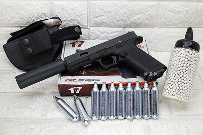台南 武星級 KWC G17 手槍 CO2槍 刺客版 黑 優惠組D GLOCK 17 G18 G34 G35 G45