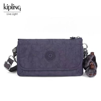 現貨Kipling 猴子包 K23431 灰紫 輕便旅行夾層斜背包/側背/肩背 長短背帶 出遊 旅行 防明星同款熱銷