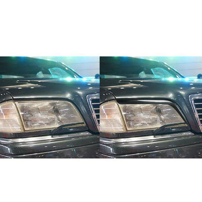 適用于Benz賓士W202真碳纖維前瞼大燈燈眉貼汽車外飾改裝裝飾配件--請議價