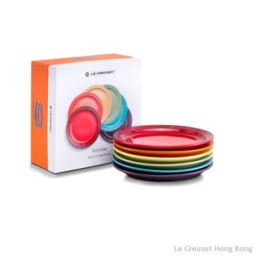 Le Creuset瓷器圓盤彩虹6入組18cm 特價2680元