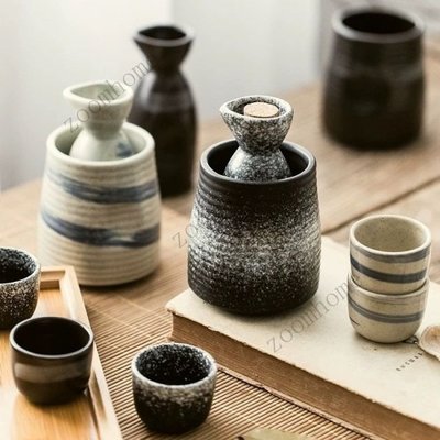 日式清酒壺 清酒杯 燒酒杯 陶瓷清酒酒具套裝 溫酒器 燙酒壺 熱酒壺 家用陶瓷黃酒瓶 白酒杯 分酒器