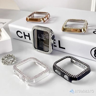 閃鑽電鍍 | 雙排鑽保護殼 Apple Watch錶殼 iwatch 7 6 5 4 3 SE 蘋果手錶 邊框殼 防摔殼