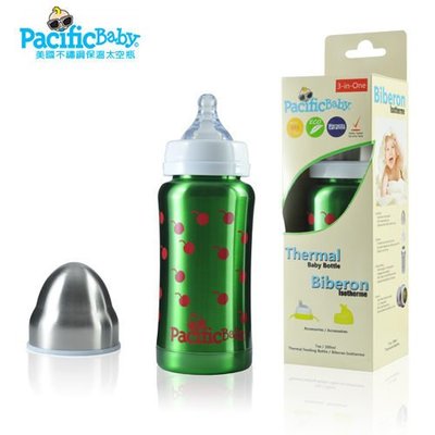 美國 Pacific Baby 不鏽鋼保鮮太空瓶7oz 綠