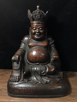 紫銅彌勒佛佛像，工藝精美重15公斤，280080R