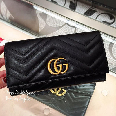 二手 Gucci GG Marmont continental wallet 馬夢長夾-黑色現貨