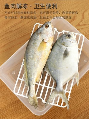 “正品”日本進口廚房瀝水收納盒水果蔬菜魚肉儲存冰箱冷凍冷藏置物架家用