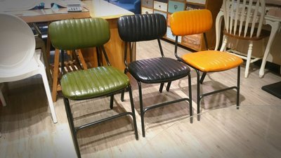 【找椅子】 似LOFT 工業 懷舊  咖啡店 洽談椅 品東西  皮革鉚釘鐵管椅 鐵製漢斯餐椅