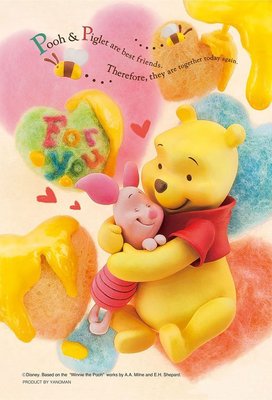 日本拼圖．迪士尼 Winnie the Pooh 小熊維尼 小豬 70片透明塑膠拼圖，97-156