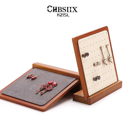 C&K創意立式實木耳釘架子珠寶道具耳釘耳環首飾展示架飾品收納架